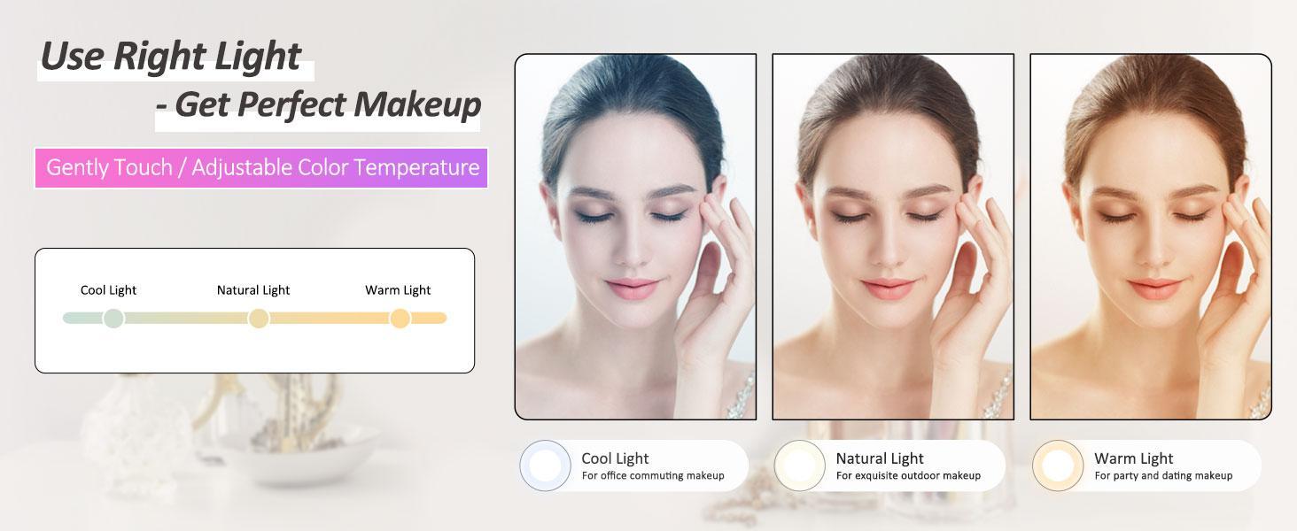 Behaesty Portable Makeup Bag with 3-Color LED Light Detachable Mirror 2000mAh USB Rechargeable Waterproof PU Leather Organizer Compact Travel Cosmetic Pouch Vanity Purse  Zip TikTokShopBlackFriday