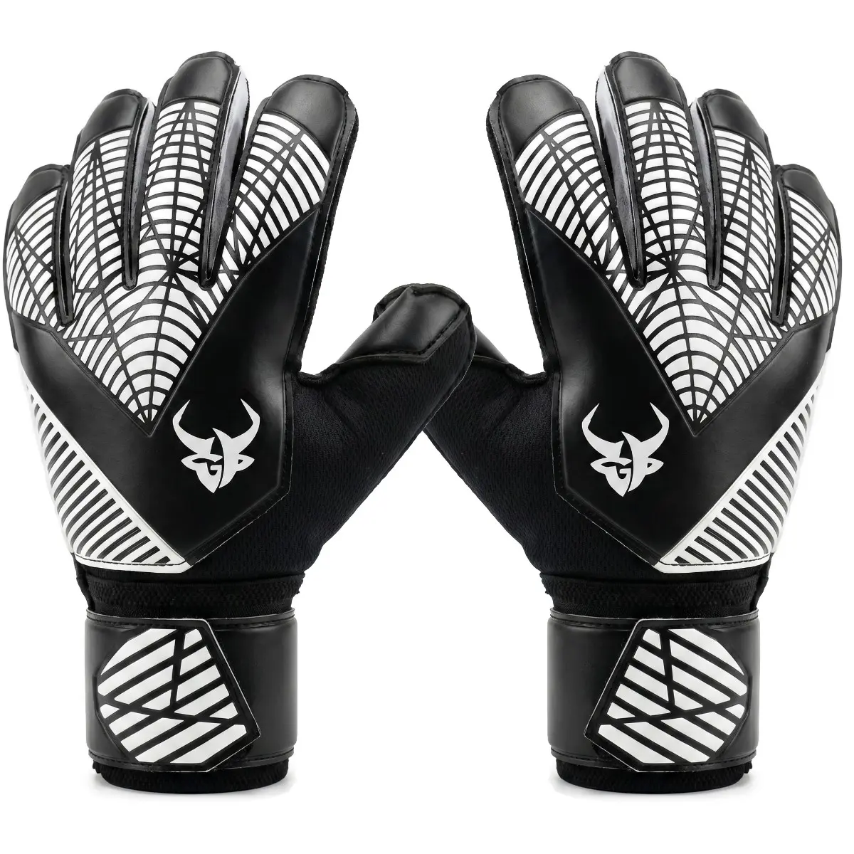 Soccer Goalkeeper Gloves for Adult Football Goalie Gloves with Strong Grips, Double Wrist Support & Breathable Mesh for Training/Match, Goalkeeper Equipment