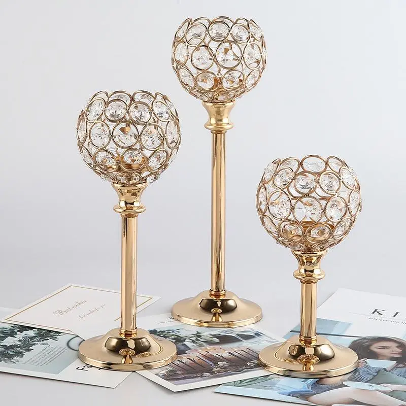 Crystal Candlestick Holder Set, Crystal Candle Holders, Windproof Home Decor, Decoration Ornaments Perfect for Christmas & Halloween, Table Centerpiece & Wedding Anniversary Gift, Vintage Candle Stand