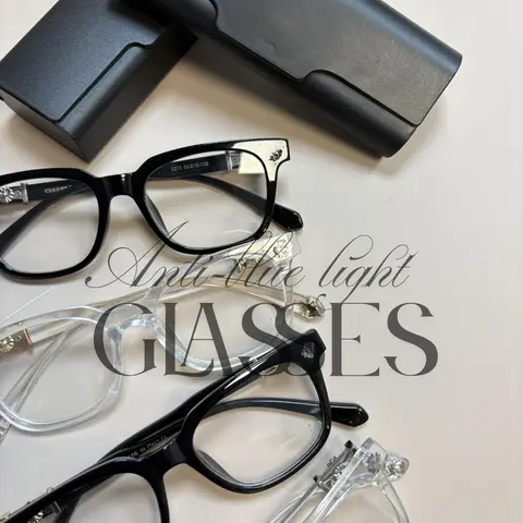 Classic Trendy Blue Light Blocking Glasses - HD Clear Lenses with Diamond-Cut Edge Detail, Stylish Metal Temples for Women and Men, Everyday Computer, Gaming, Reading, and Streetwear Eyewear
