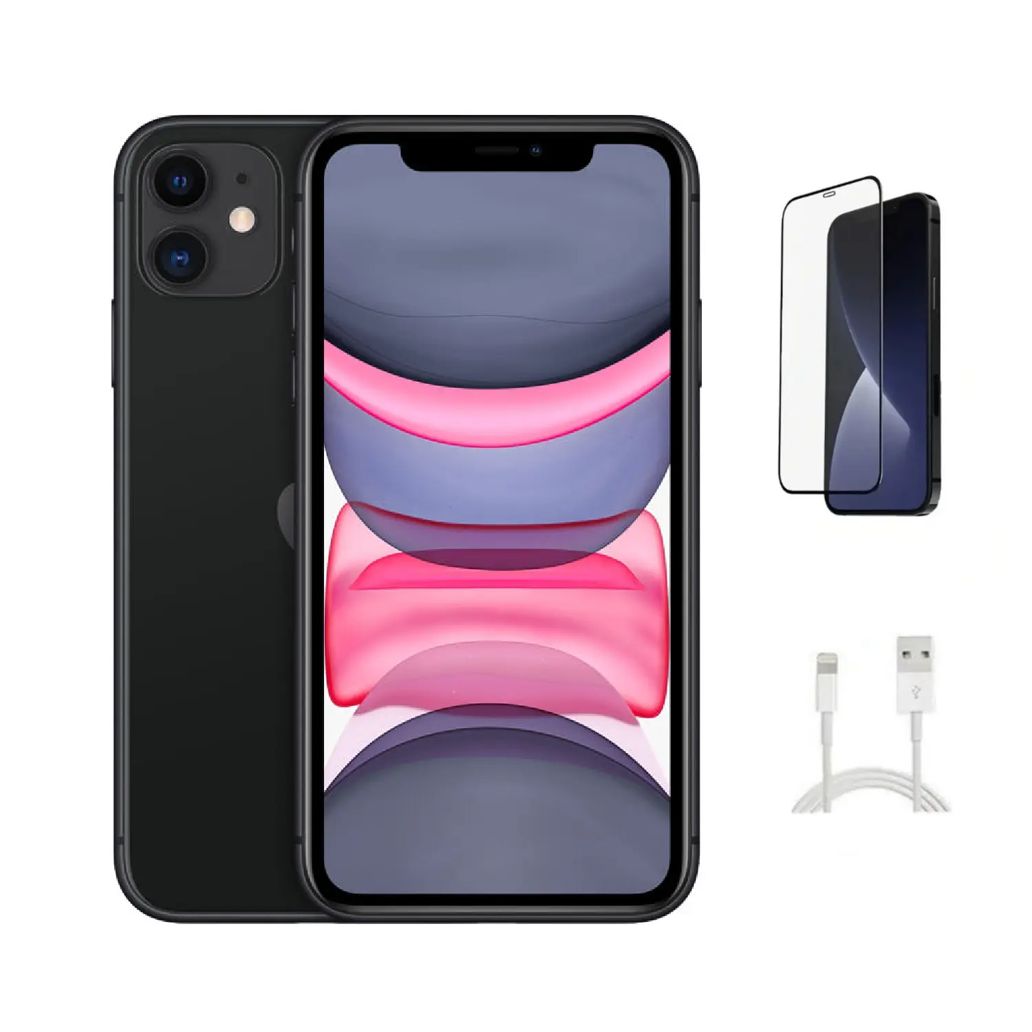 Refurbished iPhone 11(T-Mobile Only)-Acceptable Condition with Tempered Glass Screen Protector & 1 Year Warranty  A2111
