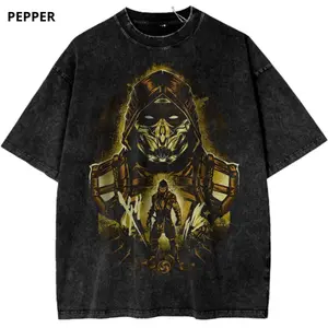 Scorpion Tee, Mortal Kombat Shirt, Game Shirt, Vintage Tee Casual Classic - Vintage Graphic Tee – Menswear & Womenswear – Streetwear Tops – Casual Cotton Crewneck Shortsleeve T-shirt