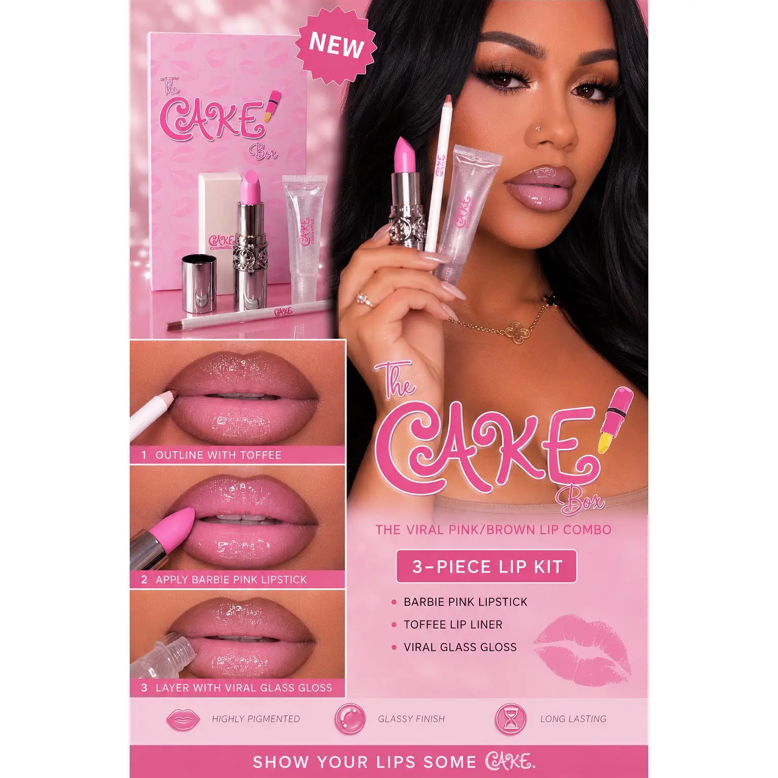 Cake Box BARBIE KIT- Viral Pink/Brown Lip Combo Luxury Set