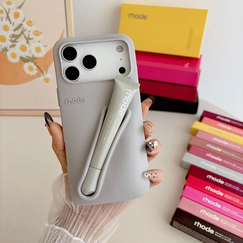 RHODE Premium Lip Case for iPhone 11 12 13 14 15 16 17 Pro Max – Trendy Pastel Colors