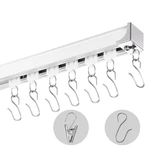 【Summervibes】VEVOR Ceiling Curtain Track Set, 11.8 FT/3.6 Meter, Sliding Ceiling Track System for Curtains, Room Divider Curtain Track Ceiling/Wall Mounted for Living Room Bedroom with Hooks and Hardware, White