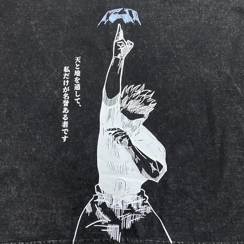 The Honored One Gojo JJK Acid Wash Black Vintage Style T-shirt, Anime Inspired Tee,100% Cotton, Printed T-shirt, Anime Style T-shirt, Gojo Cosplay Boys Cool Shirt Streetwear Top
