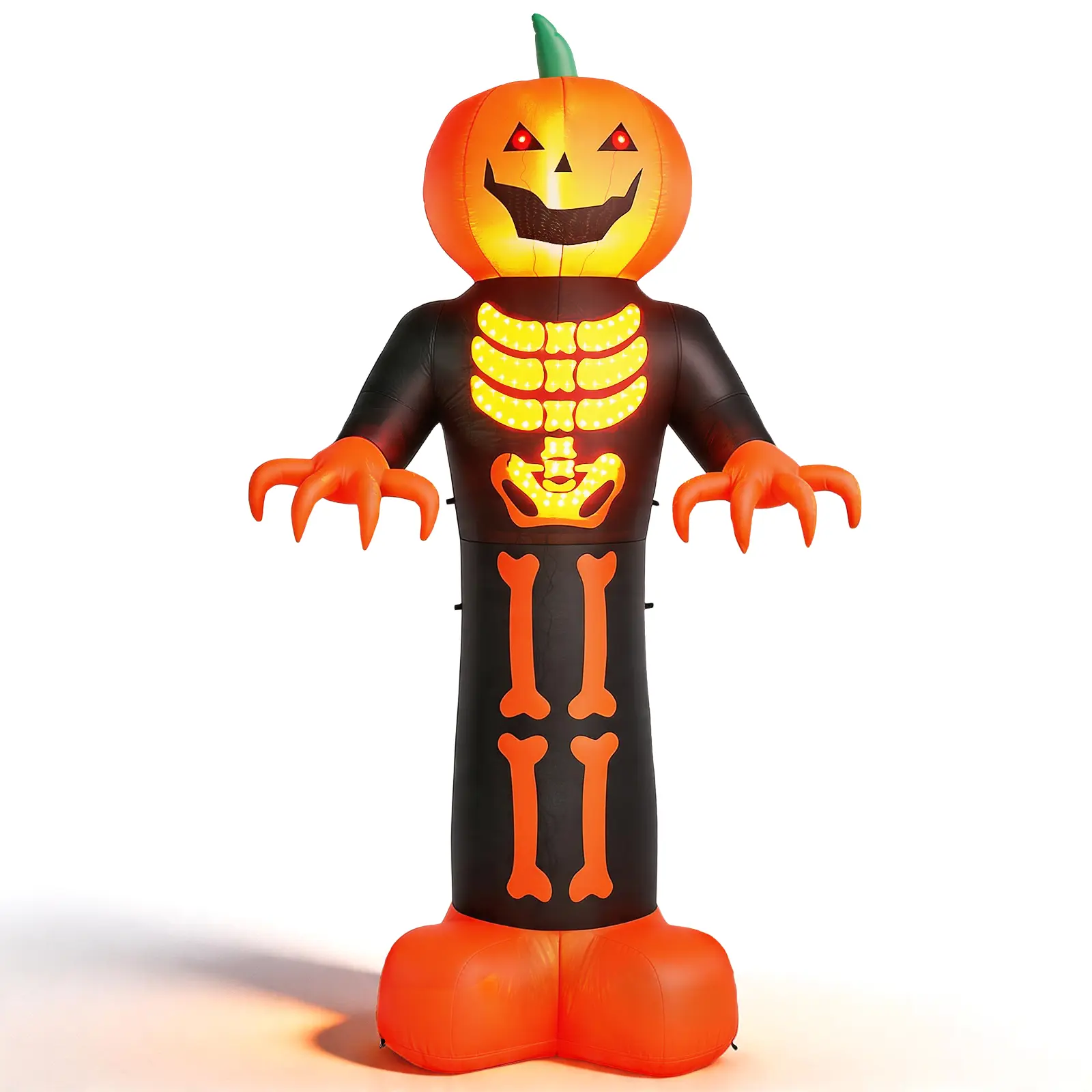 12 FT Giant Pumpkin Reaper Halloween Inflatable Decoration - Black and Orange Lighted Yard Decor with LED Lights & Bead String Lights for Outdoor