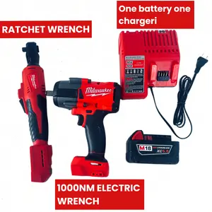 Milwaukee 1000Nm Electric Wrench And Ratchet Wrench Set, Built For Professional Workers And Diy Enthusiasts, Comes With M18 Battery And Charger, Enabling Reliable Cordless Operation In Automotive, Industrial And Construction Scenarios