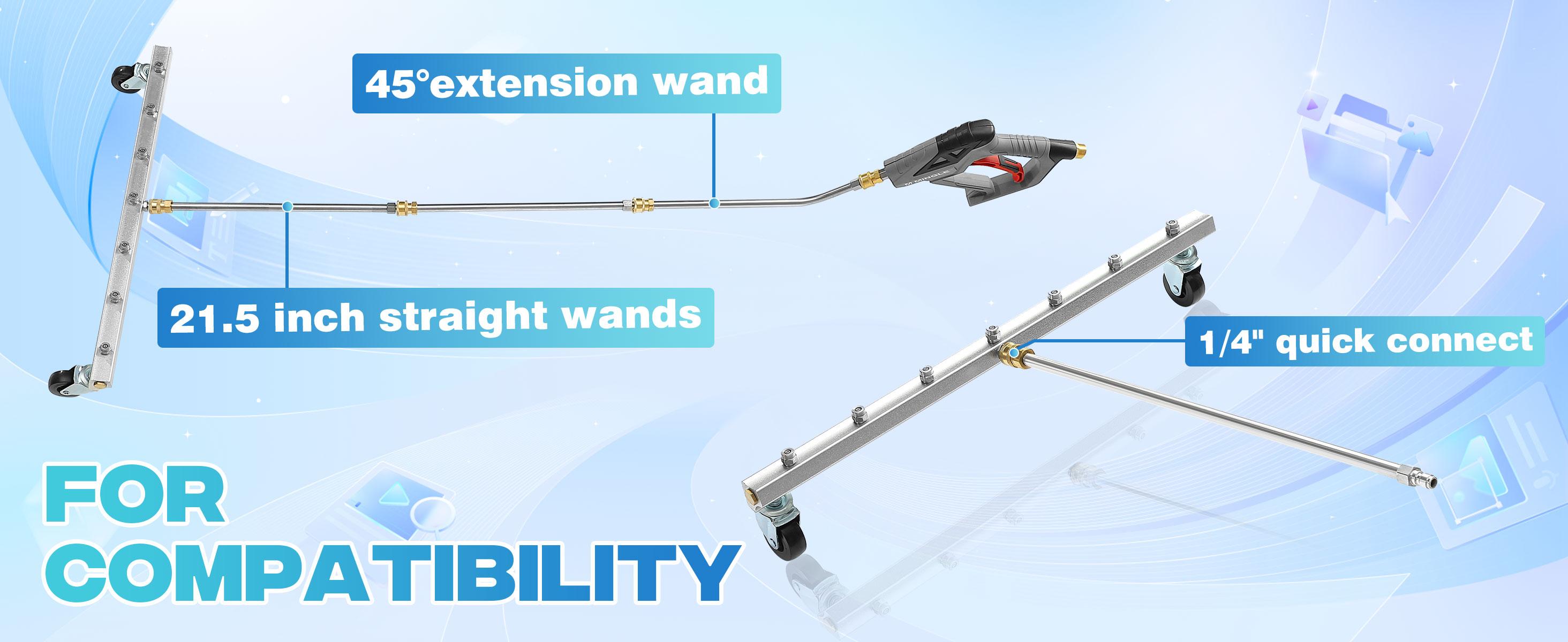M MINGLE 24” Undercarriage Pressure Washer Attachment, Undercarriage Sprayer with 7 Nozzles, Under Car Washer with 3 Counts Extension Wand, 4000 PSI, ChristmasGift