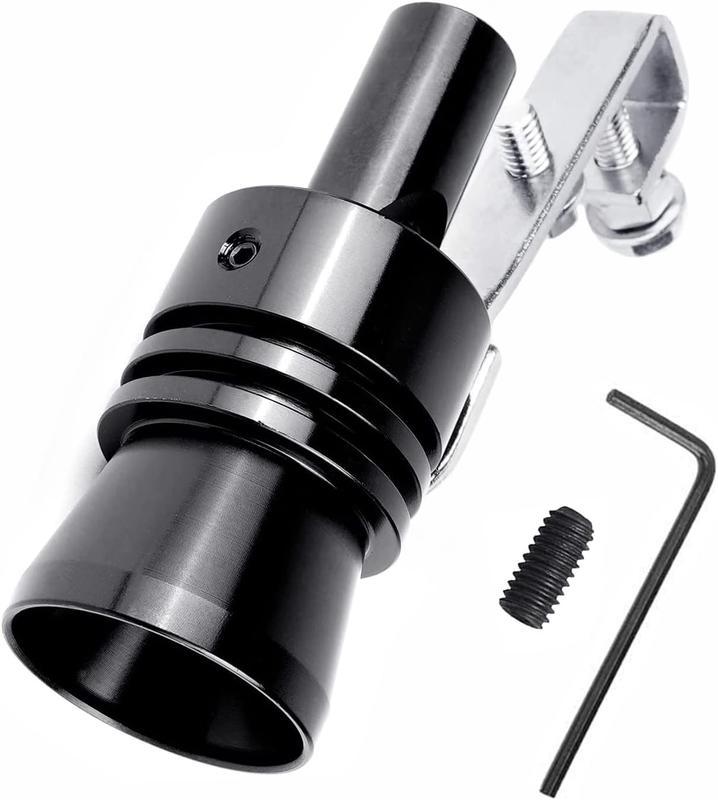 2PCS Car Turbo Whistle XL Size Aluminum Alloy Universal Sound Exhaust Muffler Pipe Whistle for Car Roar Make Black