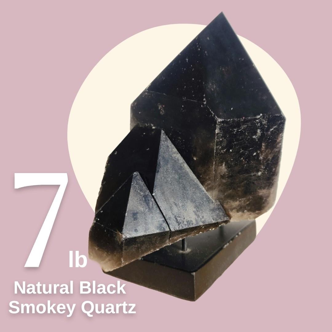 HUGE 7lb Elestial  Natural Morian Black Smokey Quartz