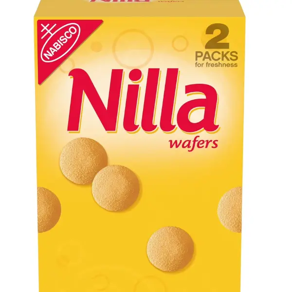 Nilla Wafers Vanilla Flavored Biscuit Snacks - Wheat Flour Base, Kosher Certified, Reduced Iron, Thiamine Mononitrate, Ambient Pantry Staple, Baking Cookies Compatible, 2-Packs in Stay-Fresh Bags, 15 oz., Cupboard