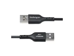 StarTech 3ft (91cm) USB-A to USB-C Charging Cable, Charge & Sync, 3A, USB 2.0, TPE Jacket - Black USB Charging Cord - USB2AC3FBKE