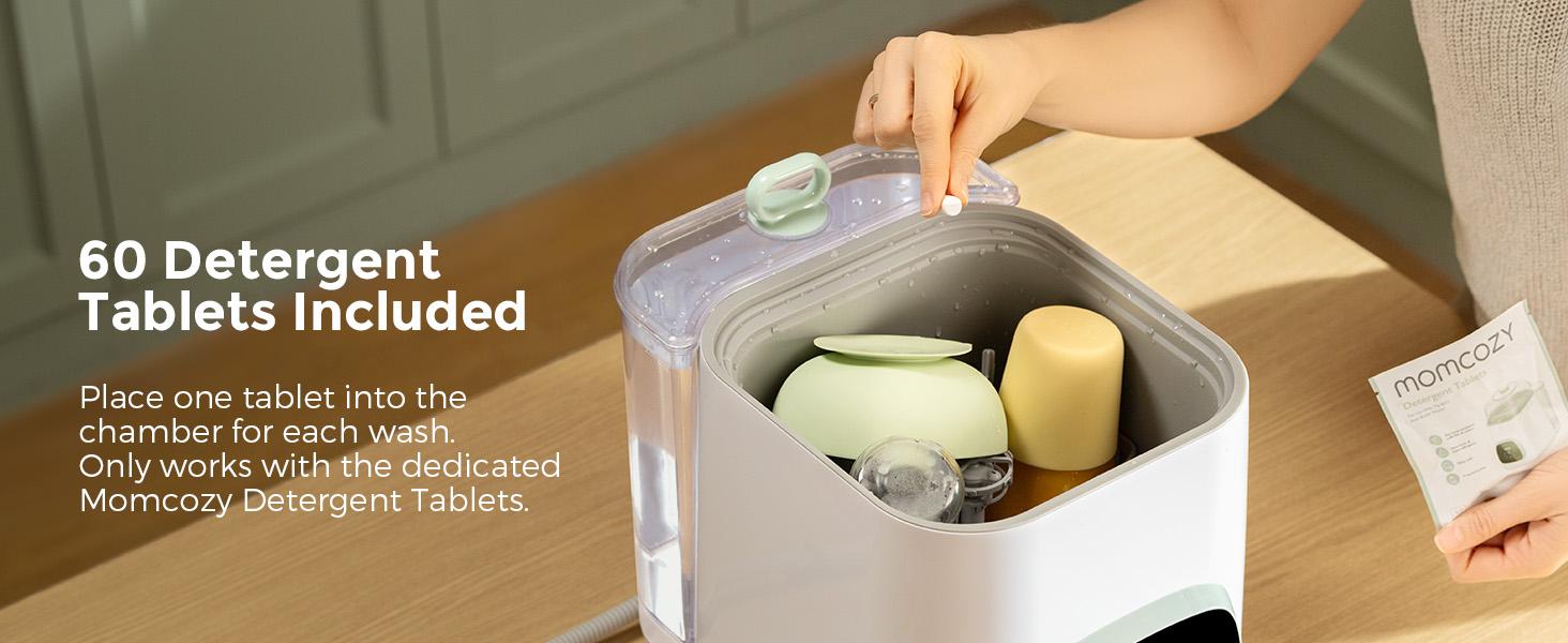 Momcozy KleanPal Pro Baby Bottle Washer, Sterilizer and Dryer - 3-in-1 Washer, Save Time and Effort - Suitable for Cleaning Bottles, Breast Pump Accessories and Baby Products 【B】