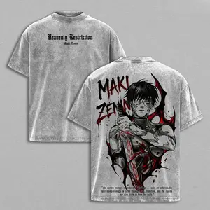 Maki Zenin Jujutsu Kaisen T-Shirt & Hoodie – Vintage Washed Oversized Anime Tee, Dark Aesthetic Maki Manga Graphic Shirt, Heavy Cotton Unisex Streetwear JJK Merch, Fall Outfit Anime Gift