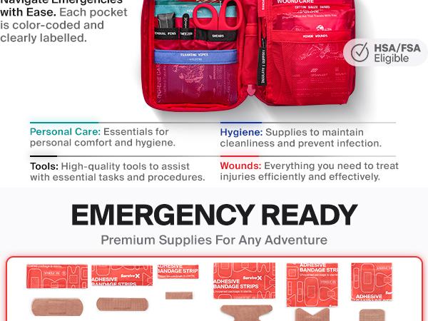 SURVIVEX Small Outdoor First Aid Kit - Ideal for Hiking, Sports, Camping, Backpacks Survival Equipment Set Survival Gear SURVIVEX Small Outdoor First Aid Kit - Ideal for Hiking, Sports, Camping, Backpacks Survival Equipment Set Survival Gear