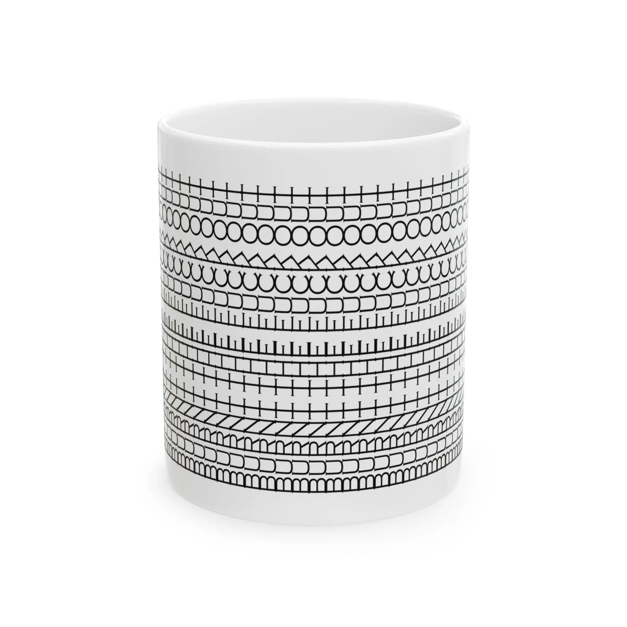 Monochrome Doodle Pattern Mug | Ceramic Mug