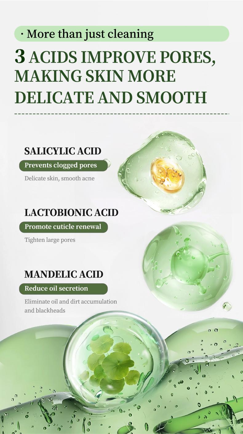 Cubidupi Triple Acid Double Herb Bubble Clay Mask - 3 Acids (Salicylic Acid + Lactobionic Acid + Mandelic Acid) & 2 Herbs (Centella Asiatica + Asiaticoside) Deep Cleansing, Oil Control & Pore Soothing | Bubble Clay Wash-Off Mask | 5g x 20 packs