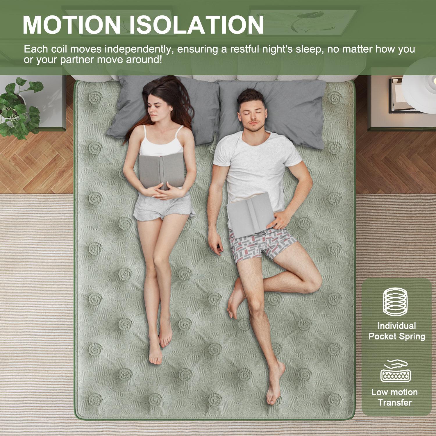 12/14 Inch Gel Memory Foam Mattress Hybrid Pocket Spring Twin Full Queen King Bed Mattress In A Box, Euro Top Medium Firm For Back & Lumbar Support, Individual Pocket Spring Bed For Motion Isolation & Fiberglass Free