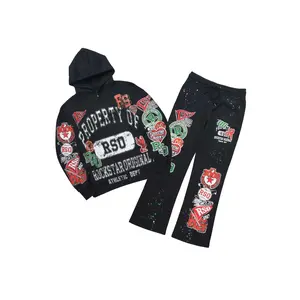 Syrix Black Hoodie Relaxed Track Set