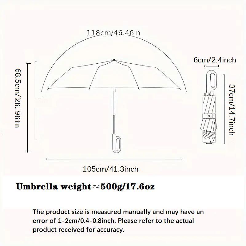 Green Foldable Rainproof Automatic Umbrella, 1 Count Compact Ring Buckle Windproof Reinforced Umbrella, Durable Innovative Sun-Protection Folding Umbrella for Women, Pocket Umbrella, Wind-Resistant Umbrella, UV Umbrella, Suitable for Rainy Days Outdoors