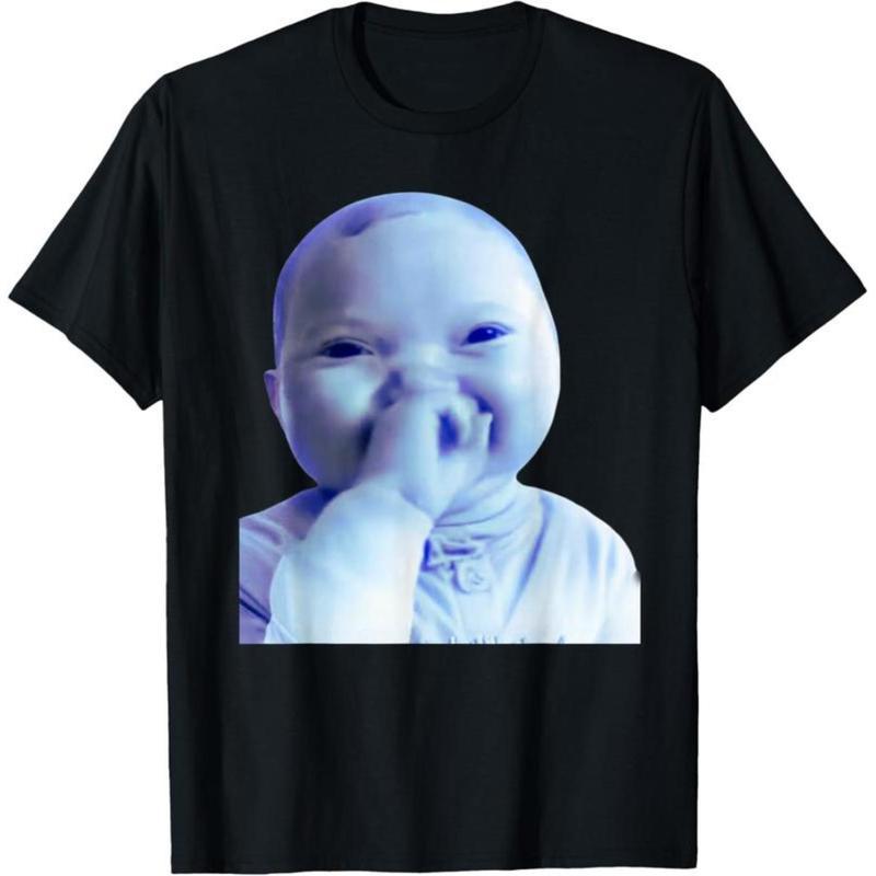 Funny AI Baby Holding Laugh Meme Viral Trend T-Shirt