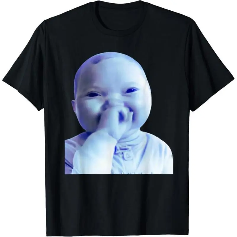 Funny AI Baby Holding Laugh Meme Viral Trend T-Shirt