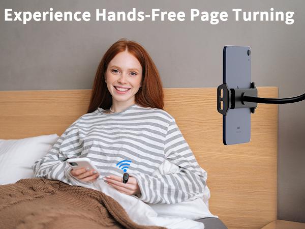 Scrolling Ring Wireless Bluetooth Remote with Charging Case & Phone Stand – Ideal for TikTok, YouTube Shorts, Instagram Reels, RedNote, Douyin, Kindle App (Not Compatible with Kindle Devices, Google and Motorola Phones)