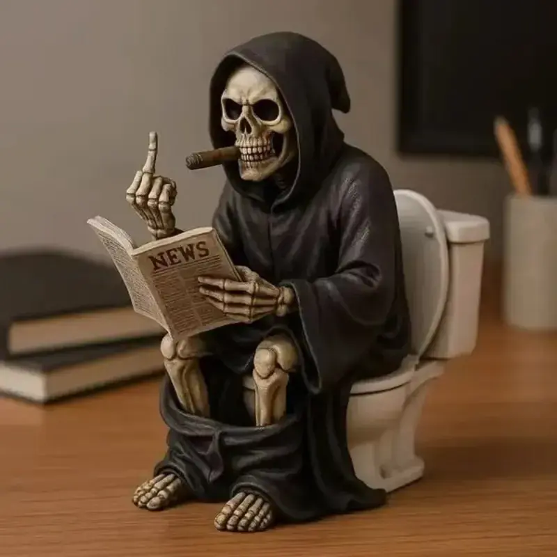 Gothic Resin Death Sculpture - Matte Finish Decor Figurine Ornaments, Sculpture Desk Decor, Halloween Things, Horror Lover Gifts, Oddities Gifts, Moody Home Accent, Goth Gifts