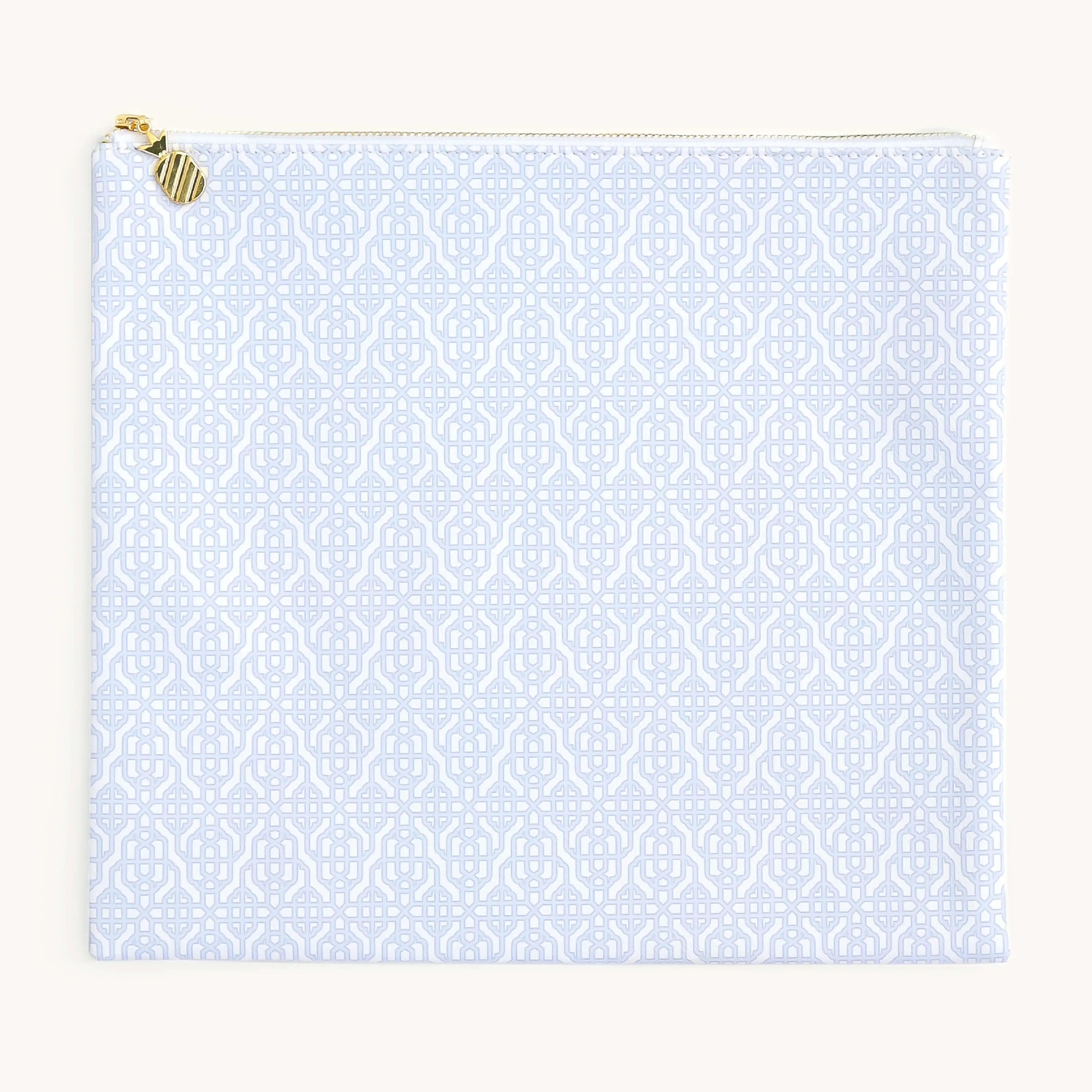 Carolina Trellis Planner Pouch - Versatile Office Stationery Organizer with Durable Leatherette Exterior, Gold Zipper Teeth, Stylish Zipper Pull, Soft Padded Layer, Lined Fabric Zip-Closure Synthetic Accessory for Snacks Storage