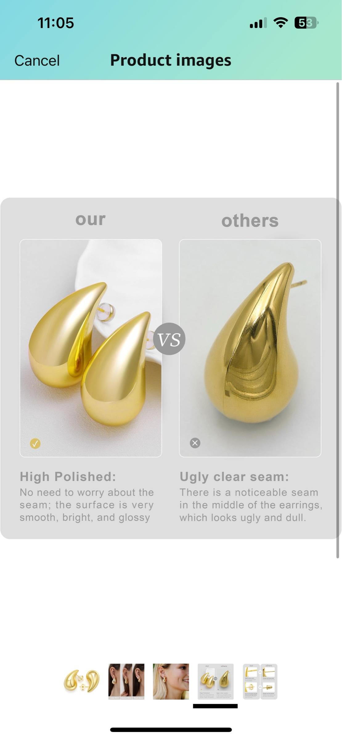 Amazon Chunky Gold hoop earrings (18K) trending this fall