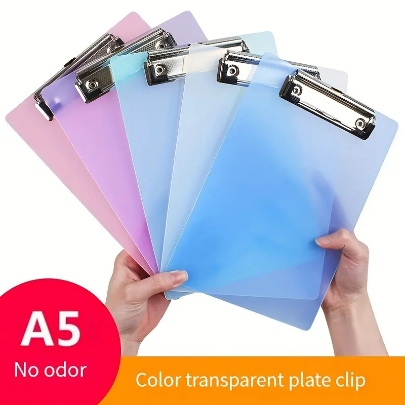 1PC Reusable Plastic Writing Pad Clipboard With Clip A5 Record List Board For Home Office Use Office Supplies Office Accessories