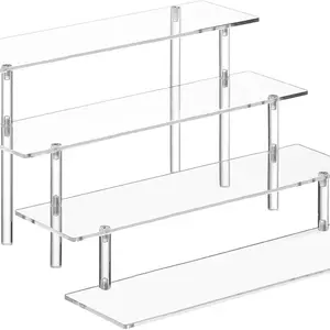 Acrylic Perfume Organizer Stand 4 Tier Clear Display Risers Perfume Cologne Cosmetic Skincare