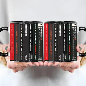 [Sale Up To 35%] Interpol Albums Cassette Retro Music Accent Mug, Post Punk Revival Coffee Mug, Dark Indie Rock Album Mug
