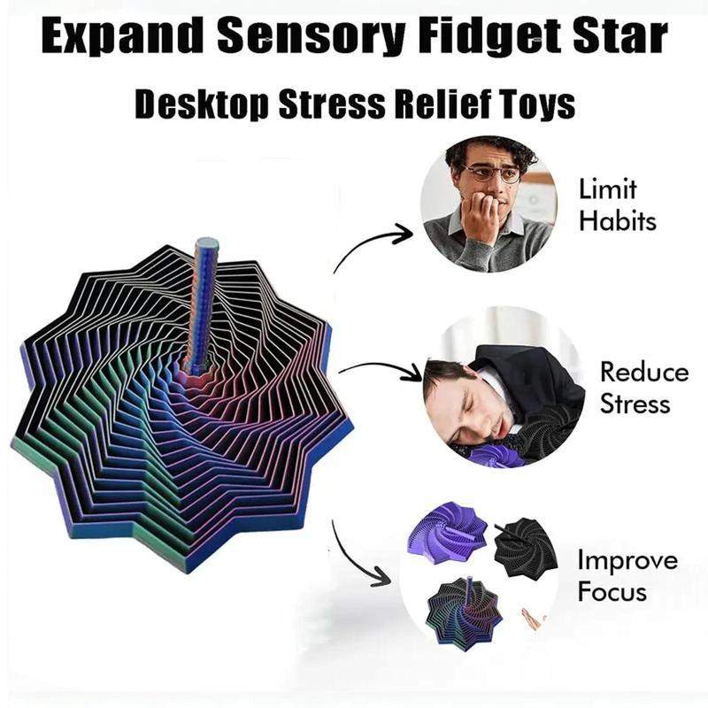 Rainbow 3D Expandable Fidget Toy | Pop-Up SensoryStress Relief for Kids & Adults