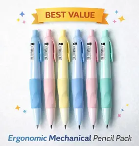 3-Pack/6-Pack Mechanical Pencils, 2.0mm Posture Correction Pencils for Kids, Break-Resistant Lead, Automatic Writing Pencils for Elementary Students & Handwriting Practice Aesthetic Pens Funny Teacher Pens
