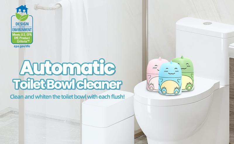 3PCS Toilet Bowl Cleaner Bottle, Cute Dinosaur-Shaped Bathroom Toilet Tank Cleaner with Ocean, Jasmine, and Peach Scent full head coverage