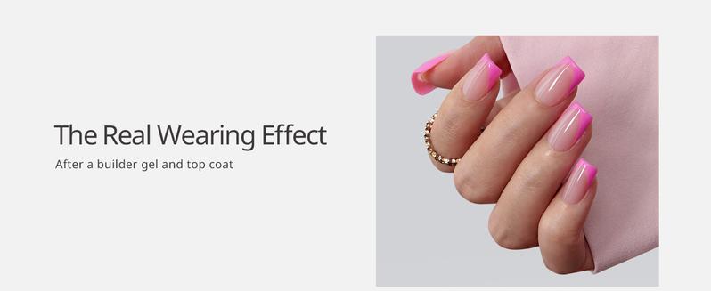 BTArtboxnails XCOATTIPS Press on Nails - 150pcs Pink Short Square or Almond French Tips, Pink Soft Gel False Nail, Soak Off Acrylic Fake Nails Extensions