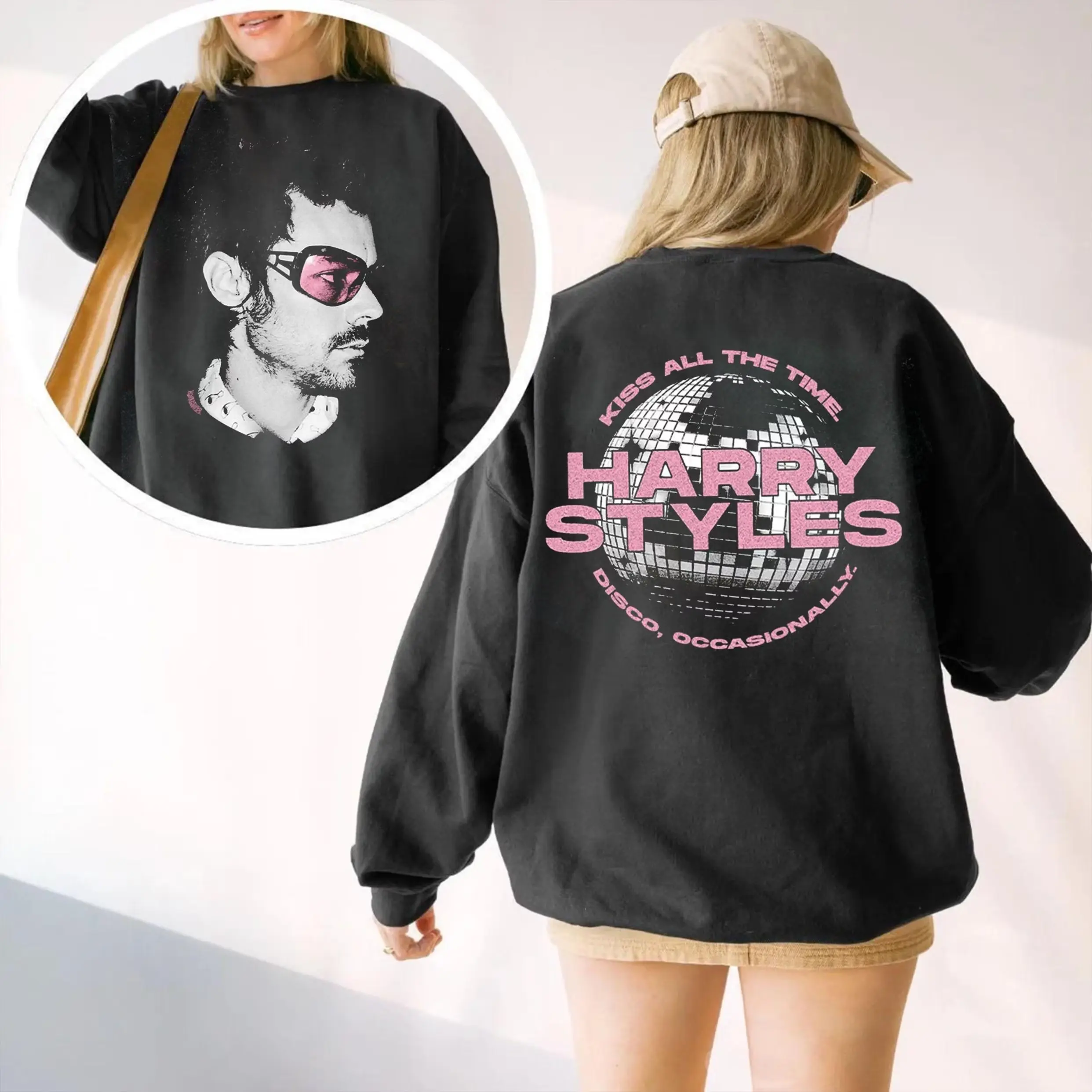 Kiss All the Time Harry Styles Sweatshirt, HS4 Disco Occasionally Fan Crewneck, Retro Concert Tour