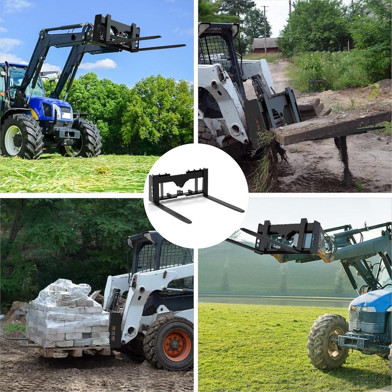 42" Pallet Fork Blades 2500lbs Capacity Forklift Blades for Tractors Loaders Skid Steer Attachment Steering Truck Tires Parts Vehicle