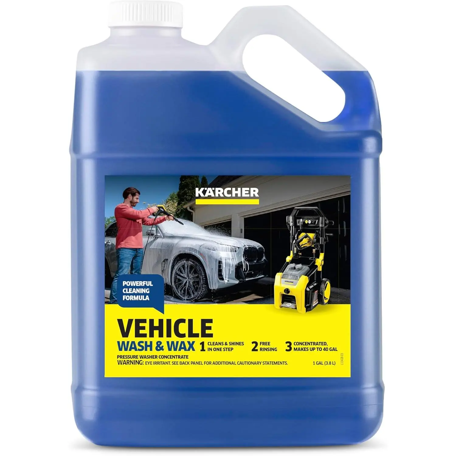 Highly Concentrated Vehicle Wash and Wax Pressure Washer Detergent, 1 Gal, Cleans Cars, Trucks, SUVs, Enhances Cleaning Experience, Makes up to 40 Gal of Cleaner & More, Gallon Jug, Plastic
