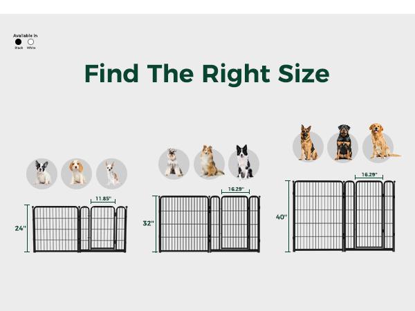 FXW Dog Gate Extra Wide Indoor Use, 24"/32"/40"/45" Height, Adjustable Width Up to 92"/111"/137"/165"/183"/219" Inch with 4/6/8 Wire Panels, for Puppies and Small/Medium/Large Dogs