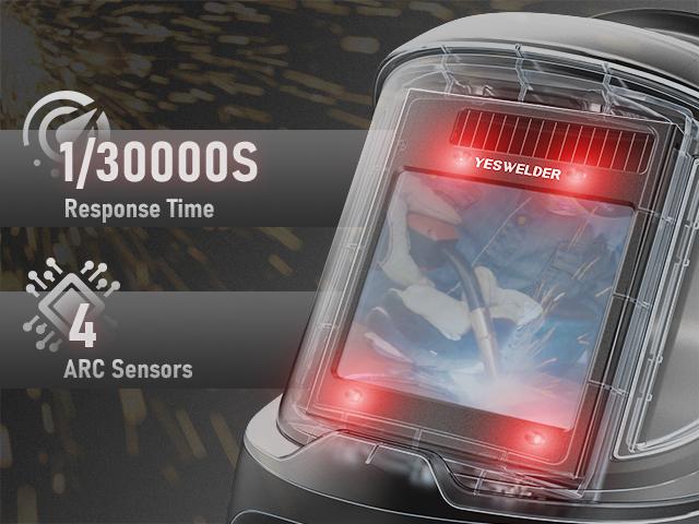 YESWELDER LYG-Q800D Panoramic Auto Darkened Welding Helmet with Side View | True Color Lens & 4 Sensors Welding Mask | Wide Shade 4/5-13 Welding Hood for TIG MIG ARC Cut Grind YESWELDER LYG-Q800D Panoramic Auto Darkened Welding Helmet with Side View | True Color Lens & 4 Sensors Welding Mask | Wide Shade 4/5-13 Welding Hood for TIG MIG ARC Cut Grind