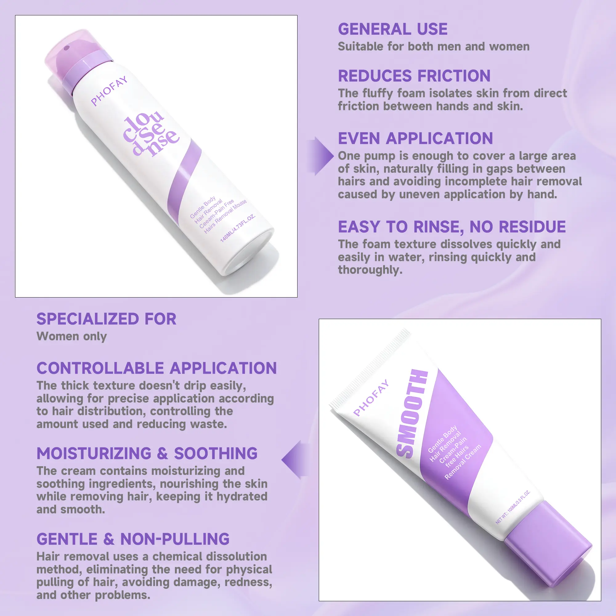 Hair removal mousse and cream application benefits