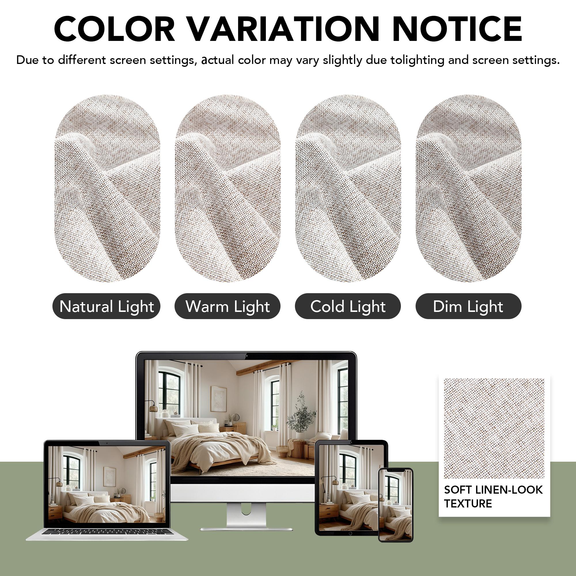 Deconovo Linen 100% Blackout Curtains, Thermal Insulated Panels with Back Tab Top, Noise Reducing Light Blocking & Privacy Curtains for Bedroom/Nursery/Home Theater, 2 Panels Deconovo Linen 100% Blackout Curtains, Thermal Insulated Panels with Back Tab Top, Noise Reducing Light Blocking & Privacy Curtains for Bedroom/Nursery/Home Theater, 2 Panels