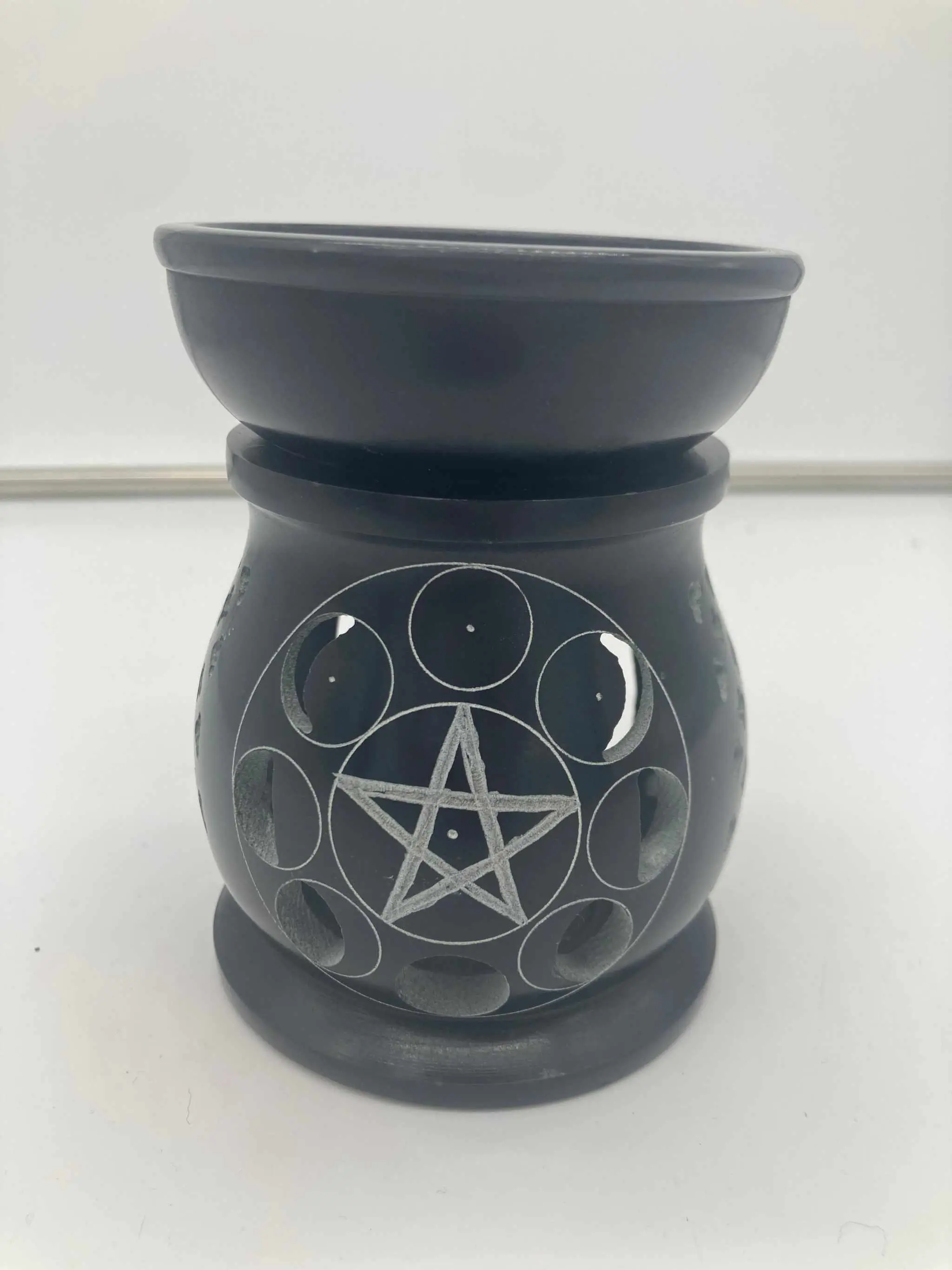 Moon Phases Soapstone Oil Diffuser - Original Design with Moon Phase Features for Home Fragrance