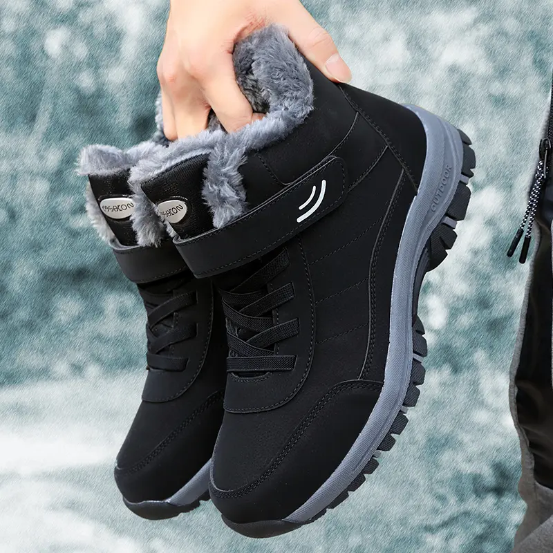 Women's Burgundy Leather Ankle Snow Boots, Waterproof Insulated Wedge Footwear with a Warm Fleece Liner and Fast Buckle Closure, Girl, Walking Shoes, Wedge Heel