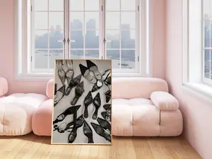 Black and White Vintage Heels Poster, Retro High Heels Wall Art, Luxury Shoe Print, Fashion Home Decor, Stockholm Style Heels Print