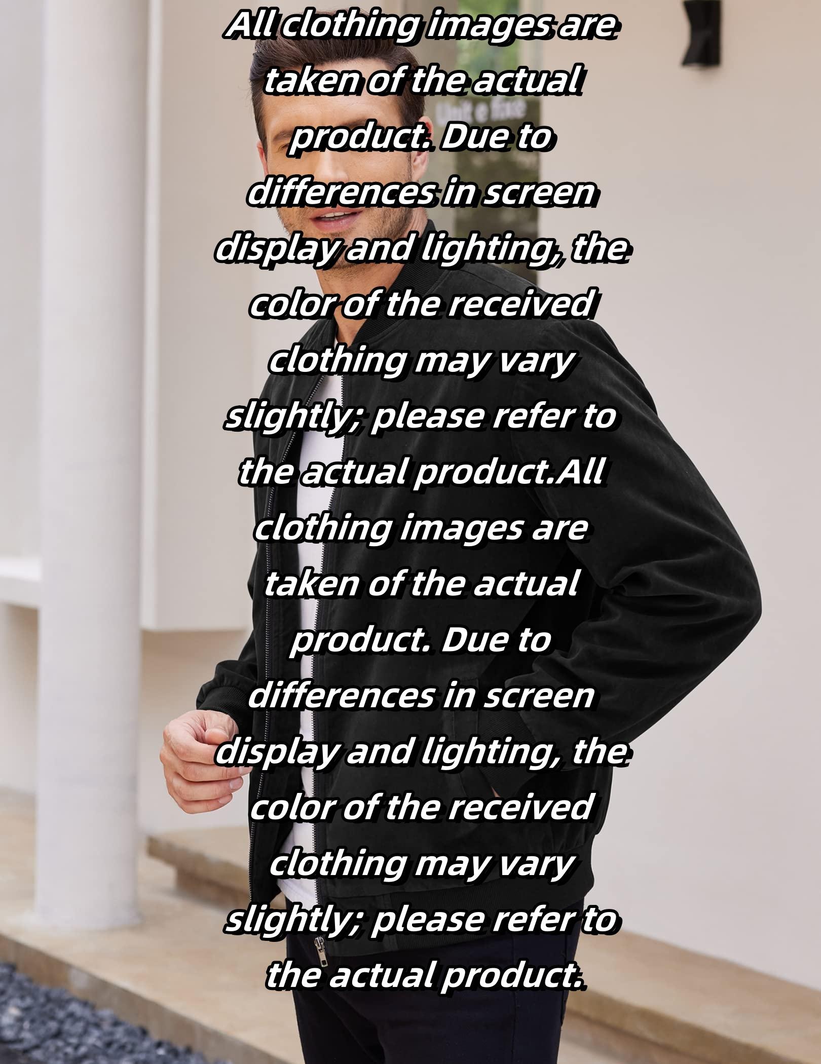 COOFANDY B Fall Outfits Men's Casual Varsity Jacket Vintage Lightweight Thin Suede Bomber Jackets Classic Fabric Menswear Soft Chino Coats Chino Coats Chino Coats  Fashion Stylish