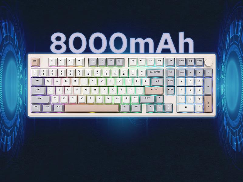 EPOMAKER Galaxy100 full size QMK/VIA Gaming Keyboard 1800 Aluminum Mechanical Keyboard with Numpad, South-Facing RGB Backlight USB-C/BT5.0/2.4Ghz Programmable Keyboard, Hot Swappable Creamy Keyboard keyboards for gaming